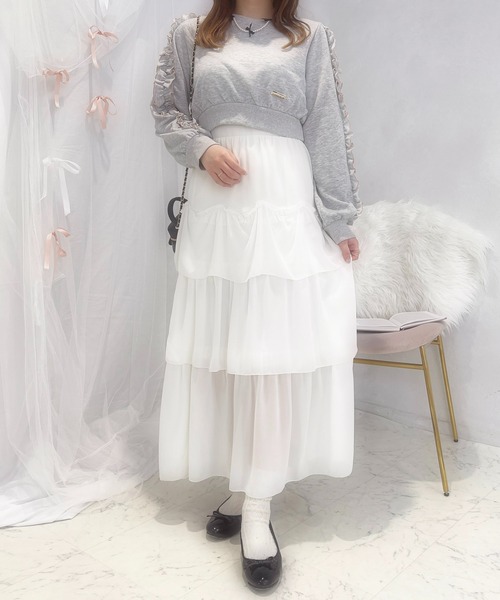 apres jour(アプレジュール)の「French girly collection フリルスリーブスウェット【ZOZOTOWN限定アイテム】(スウェット・レディース・グレー/アイボリー・X-LARGE/フリー)」の16枚目の写真