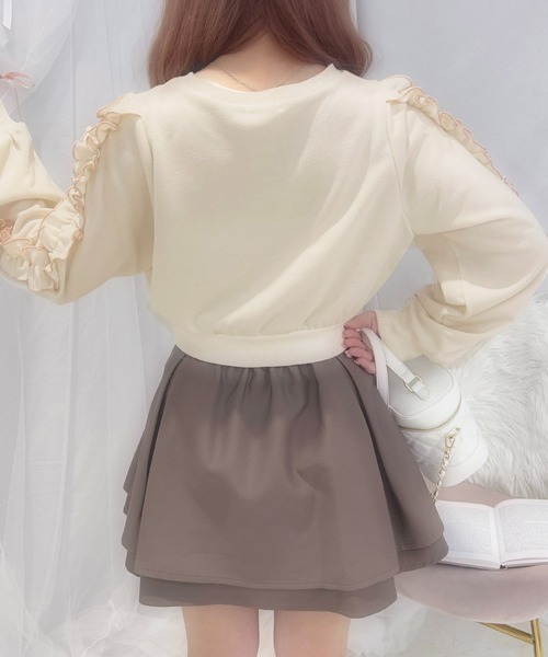 apres jour(アプレジュール)の「French girly collection フリルスリーブスウェット【ZOZOTOWN限定アイテム】(スウェット・レディース・グレー/アイボリー・X-LARGE/フリー)」の15枚目の写真