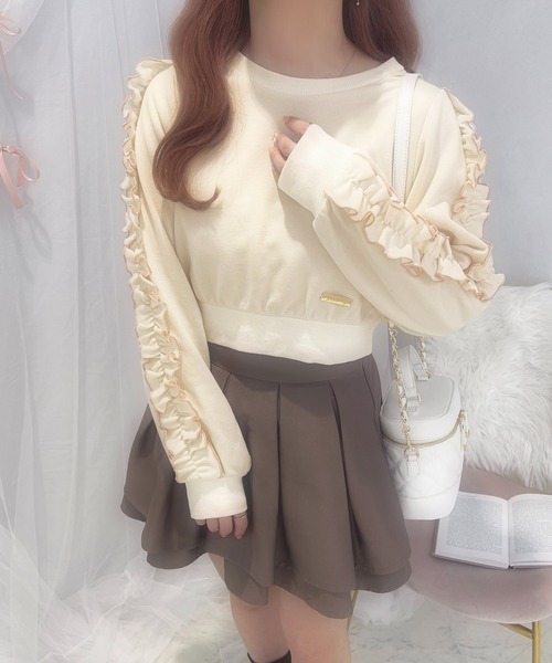 apres jour(アプレジュール)の「French girly collection フリルスリーブスウェット【ZOZOTOWN限定アイテム】(スウェット・レディース・グレー/アイボリー・X-LARGE/フリー)」の11枚目の写真