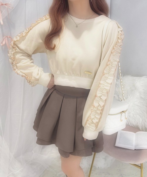 apres jour(アプレジュール)の「French girly collection フリルスリーブスウェット【ZOZOTOWN限定アイテム】(スウェット・レディース・グレー/アイボリー・X-LARGE/フリー)」の13枚目の写真