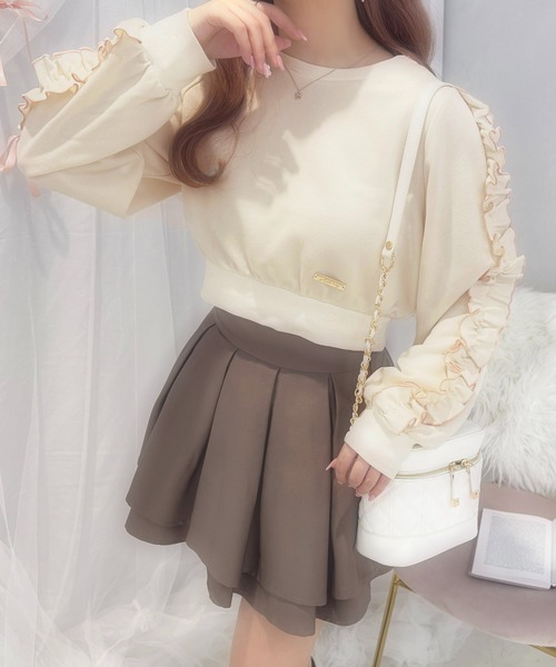 apres jour(アプレジュール)の「French girly collection フリルスリーブスウェット【ZOZOTOWN限定アイテム】(スウェット・レディース・グレー/アイボリー・X-LARGE/フリー)」の14枚目の写真
