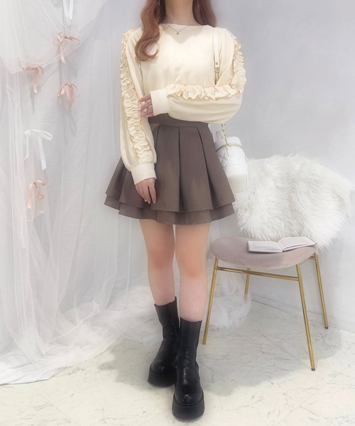apres jour(アプレジュール)の「French girly collection フリルスリーブスウェット【ZOZOTOWN限定アイテム】(スウェット・レディース・グレー/アイボリー・X-LARGE/フリー)」の5枚目の写真