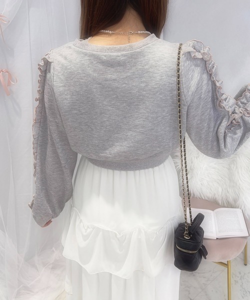 apres jour(アプレジュール)の「French girly collection フリルスリーブスウェット【ZOZOTOWN限定アイテム】(スウェット・レディース・グレー/アイボリー・X-LARGE/フリー)」の10枚目の写真