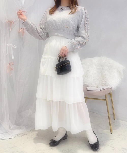 apres jour(アプレジュール)の「French girly collection フリルスリーブスウェット【ZOZOTOWN限定アイテム】(スウェット・レディース・グレー/アイボリー・X-LARGE/フリー)」の3枚目の写真