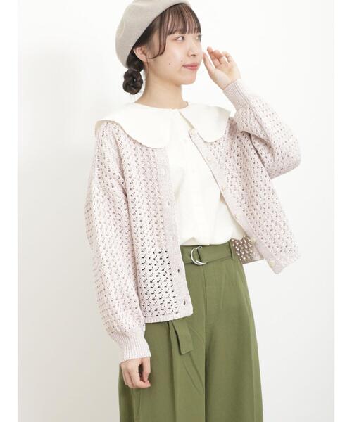 桃太郎ジーンズ リネン 麻 ヘリンボーン カーディガン ノーカラー