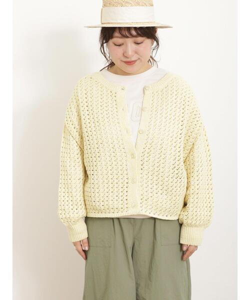 Samansa Mos2（サマンサ モスモス）の「カラーテープヤーン前後2WAYボレロ（カーディガン/ボレロ・レディース・ブラック/ベージュ/イエロー/ラベンダー・F）」の5枚目の写真