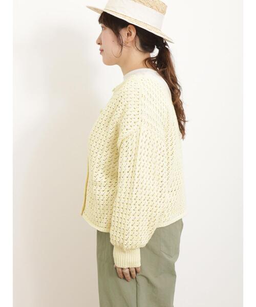 Samansa Mos2（サマンサ モスモス）の「カラーテープヤーン前後2WAYボレロ（カーディガン/ボレロ・レディース・ブラック/ベージュ/イエロー/ラベンダー・F）」の6枚目の写真