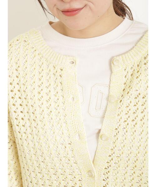 Samansa Mos2（サマンサ モスモス）の「カラーテープヤーン前後2WAYボレロ（カーディガン/ボレロ・レディース・ブラック/ベージュ/イエロー/ラベンダー・F）」の8枚目の写真