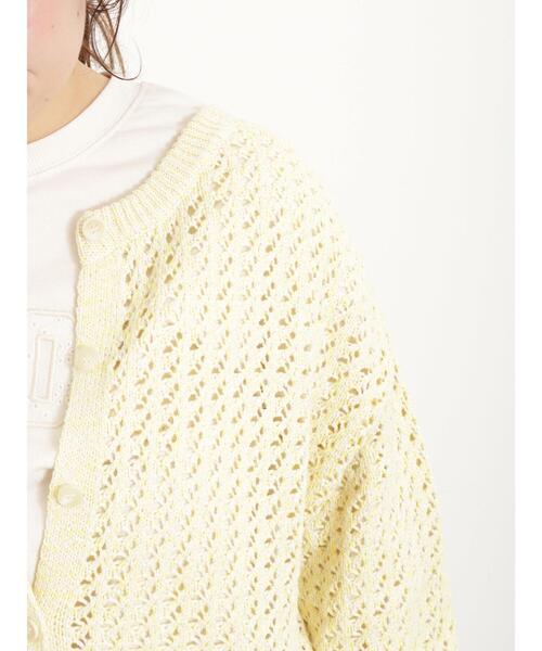 Samansa Mos2（サマンサ モスモス）の「カラーテープヤーン前後2WAYボレロ（カーディガン/ボレロ・レディース・ブラック/ベージュ/イエロー/ラベンダー・F）」の9枚目の写真