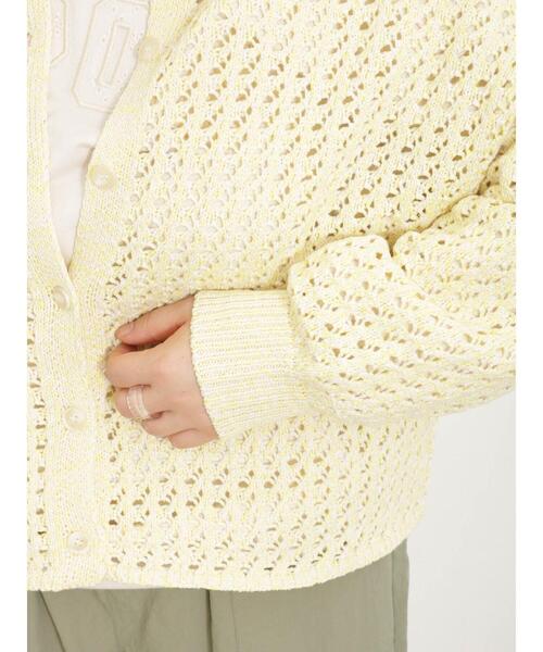 Samansa Mos2（サマンサ モスモス）の「カラーテープヤーン前後2WAYボレロ（カーディガン/ボレロ・レディース・ブラック/ベージュ/イエロー/ラベンダー・F）」の10枚目の写真