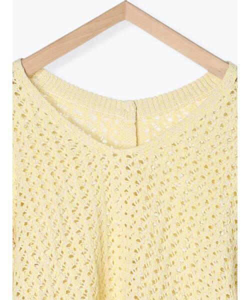 Samansa Mos2（サマンサ モスモス）の「カラーテープヤーン前後2WAYボレロ（カーディガン/ボレロ・レディース・ブラック/ベージュ/イエロー/ラベンダー・F）」の18枚目の写真