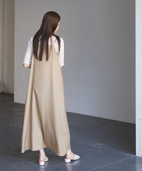 Noble(ノーブル)の「《追加》ビンテージツイルコンフォータブルキャミワンピース3(ワンピース・レディース・ブラック/ベージュ・FREE)」の15枚目の写真