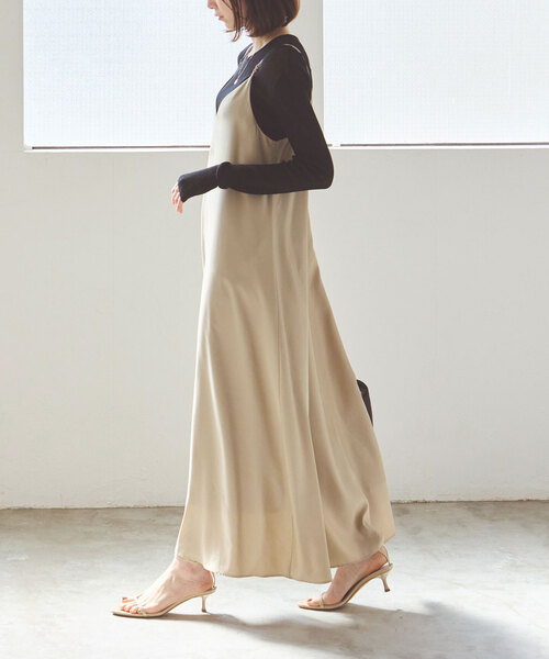 Noble(ノーブル)の「《追加》ビンテージツイルコンフォータブルキャミワンピース3(ワンピース・レディース・ブラック/ベージュ・FREE)」の16枚目の写真