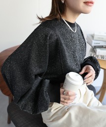 ap retro | ショートラグランラメプルオーバー／スウェット(スウェット)