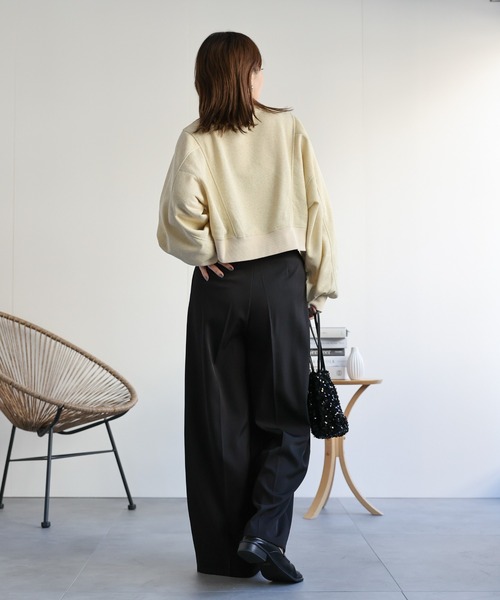 ap retro(アプレトロ)の「ショートラグランラメプルオーバー/スウェット(スウェット・レディース・アイボリー/ブラック/グレー/モカ・FREE)」の16枚目の写真