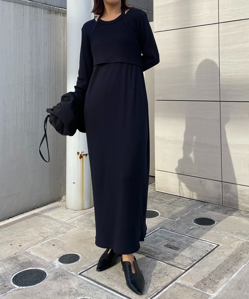 CAPRICIEUX LE'MAGE（カプリシューレマージュ）の「【サイズ展開あり】【セットアイテム】ホルターSETワンピース（ワンピース・レディース・ベージュ/ネイビー・FREE/MT/PS）」の9枚目の写真