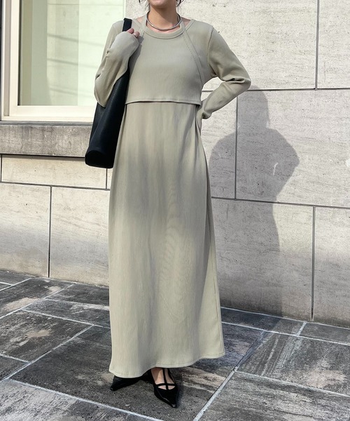 CAPRICIEUX LE'MAGE（カプリシューレマージュ）の「【サイズ展開あり】【セットアイテム】ホルターSETワンピース（ワンピース・レディース・ベージュ/ネイビー・FREE/MT/PS）」の21枚目の写真