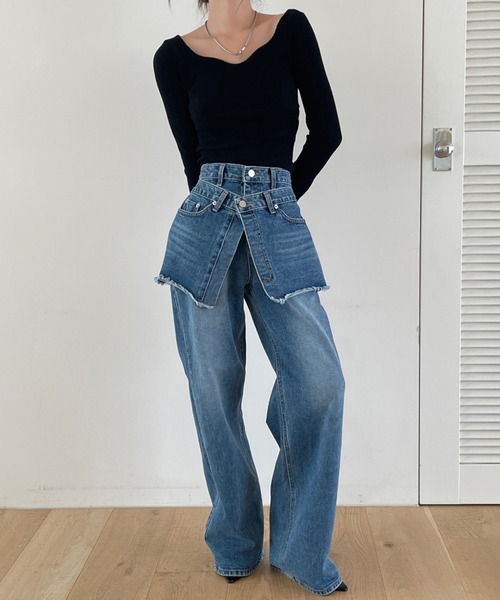 しぎ☆様オーダー分 Straight Layered Denim(25 BLUE): INSCRIRE: WOMENS｜ STUDIOUS