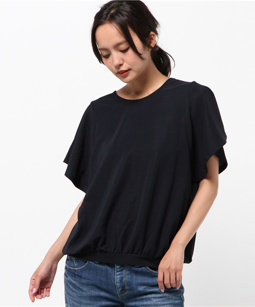 ikka(イッカ)の「フレアスリーブプルオーバー(Tシャツ/カットソー・レディース・ネイビー/キャメル・MEDIUM/LARGE)」の2枚目の写真