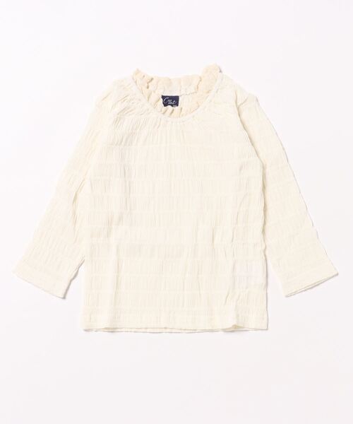 Crescent(クレッセント)の「エリレースTシャツ(Tシャツ/カットソー・キッズ・ブラック/オフホワイト・90/100/110/120/130)」の2枚目の写真