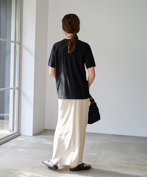 FRAMeWORK（フレームワーク）の「ATON/エイトン STANDARD T-SHIRT（Tシャツ/カットソー・レディース・ブラック/ライトグレー/イエロー・FREE）」の7枚目の写真