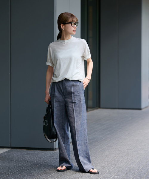 FRAMeWORK（フレームワーク）の「ATON/エイトン STANDARD T-SHIRT（Tシャツ/カットソー・レディース・ブラック/ライトグレー/イエロー・FREE）」の11枚目の写真