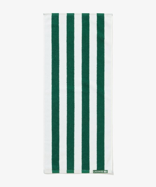 LACOSTE（ラコステ）の「リバーシブルストライプスクエアタオル（タオル・メンズ・グリーン/ネイビー・FREE）」の3枚目の写真
