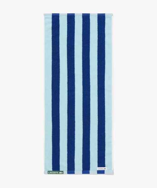 LACOSTE（ラコステ）の「リバーシブルストライプスクエアタオル（タオル・メンズ・グリーン/ネイビー・FREE）」の4枚目の写真