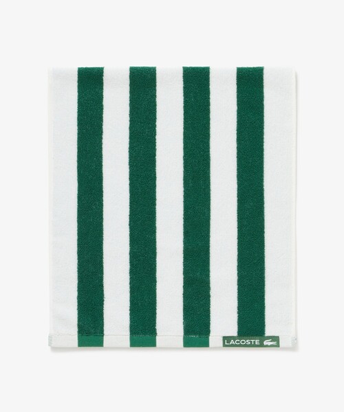 LACOSTE（ラコステ）の「リバーシブルストライプスクエアタオル（タオル・メンズ・グリーン/ネイビー・FREE）」の6枚目の写真