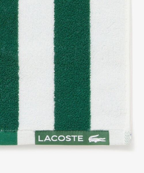 LACOSTE（ラコステ）の「リバーシブルストライプスクエアタオル（タオル・メンズ・グリーン/ネイビー・FREE）」の7枚目の写真