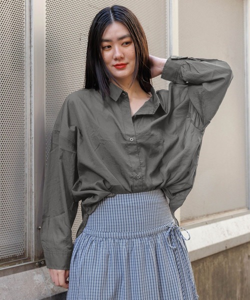 3.3 Field Trip （3.3フィールドトリップ）の「3.3 Field Trip／シアーシャツ　2117942（シャツ/ブラウス・レディース・ピンク/ホワイト/ライトブルー/チャコール・FREE）」の18枚目の写真