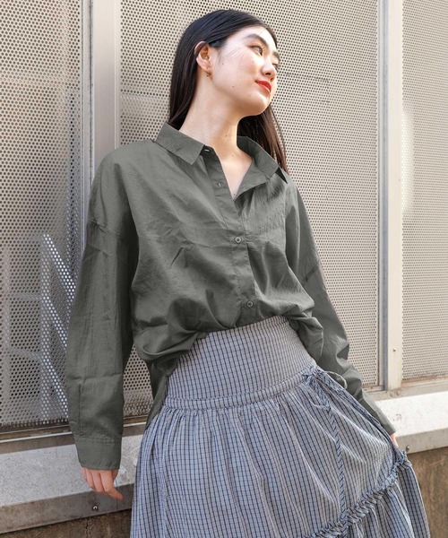 3.3 Field Trip （3.3フィールドトリップ）の「3.3 Field Trip／シアーシャツ　2117942（シャツ/ブラウス・レディース・ピンク/ホワイト/ライトブルー/チャコール・FREE）」の19枚目の写真