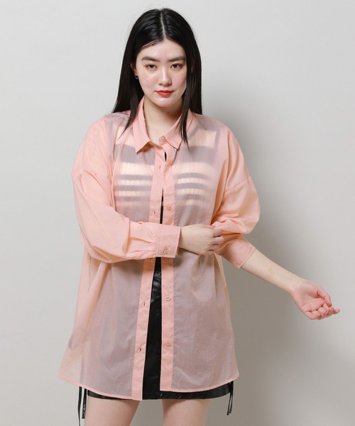 3.3 Field Trip （3.3フィールドトリップ）の「3.3 Field Trip／シアーシャツ　2117942（シャツ/ブラウス・レディース・ピンク/ホワイト/ライトブルー/チャコール・FREE）」の8枚目の写真