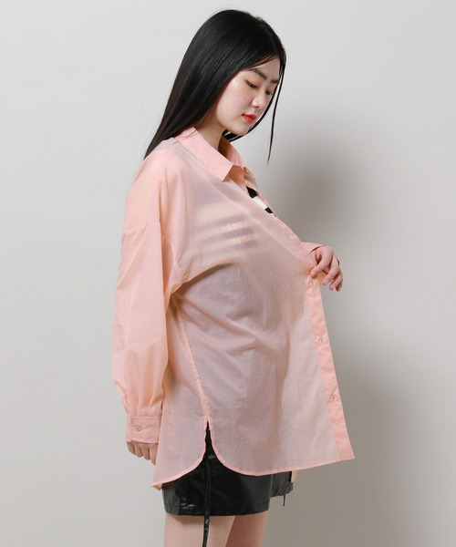 3.3 Field Trip （3.3フィールドトリップ）の「3.3 Field Trip／シアーシャツ　2117942（シャツ/ブラウス・レディース・ピンク/ホワイト/ライトブルー/チャコール・FREE）」の9枚目の写真