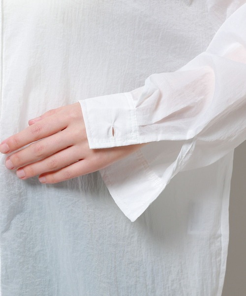 3.3 Field Trip （3.3フィールドトリップ）の「3.3 Field Trip／シアーシャツ　2117942（シャツ/ブラウス・レディース・ピンク/ホワイト/ライトブルー/チャコール・FREE）」の11枚目の写真