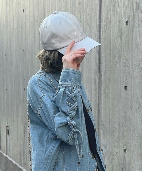 F i.n.t(フィント)の「ロゴ刺繍サテンキャップ/fint(キャップ・レディース・ブルーグレー/ライトピンク/アイボリー・FREE)」の15枚目の写真