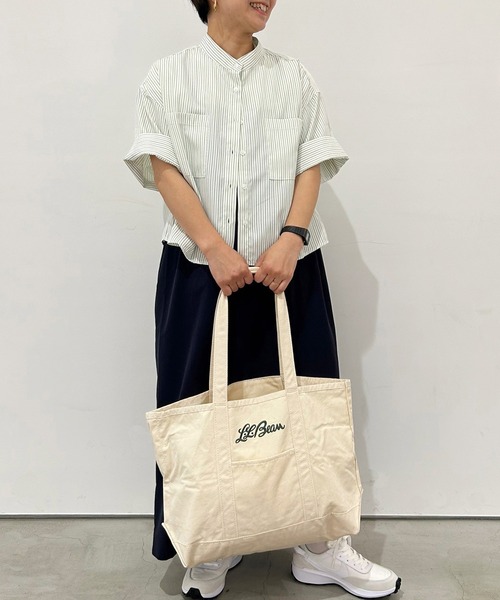 Grand PARK（グランドパーク）の「ストライプ　クロップドワイドシャツ（シャツ/ブラウス・レディース・ブルー系/グリーン系/サックスブルー系・FREE）」の19枚目の写真