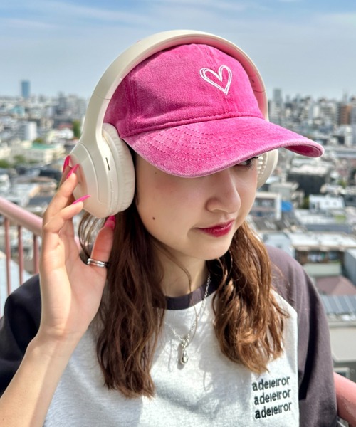 CLEA（クレア）の「ハート刺繍ピグメントキャップ（キャップ・レディース・ブラック/ベージュ/ピンク/ブルー・FREE）」の5枚目の写真