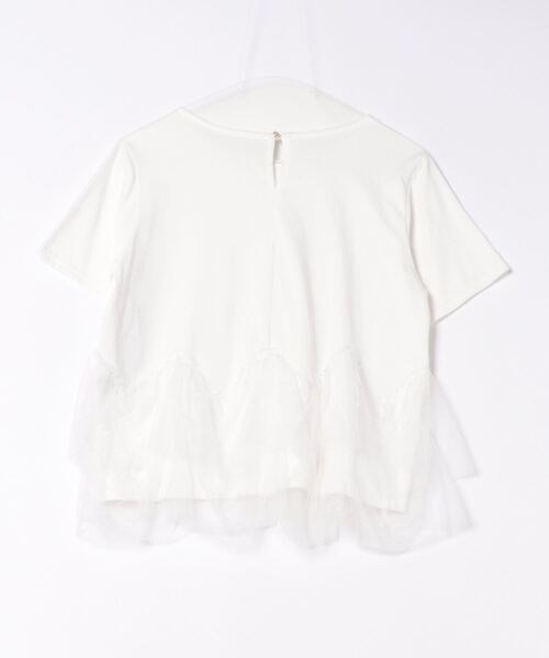 PICCIN(ピッチン)の「【WEB限定】裾チュールフリルプルオーバー(Tシャツ/カットソー・レディース・オフホワイト/ブラック・M/L)」の6枚目の写真