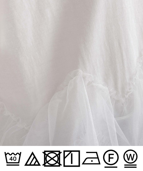 PICCIN(ピッチン)の「【WEB限定】裾チュールフリルプルオーバー(Tシャツ/カットソー・レディース・オフホワイト/ブラック・M/L)」の5枚目の写真