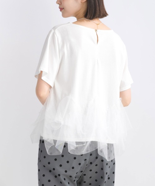 PICCIN(ピッチン)の「【WEB限定】裾チュールフリルプルオーバー(Tシャツ/カットソー・レディース・オフホワイト/ブラック・M/L)」の19枚目の写真