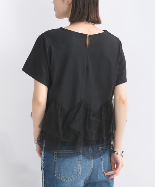 PICCIN(ピッチン)の「【WEB限定】裾チュールフリルプルオーバー(Tシャツ/カットソー・レディース・オフホワイト/ブラック・M/L)」の17枚目の写真