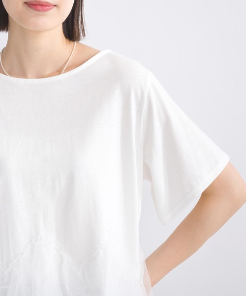 PICCIN(ピッチン)の「【WEB限定】裾チュールフリルプルオーバー(Tシャツ/カットソー・レディース・オフホワイト/ブラック・M/L)」の12枚目の写真