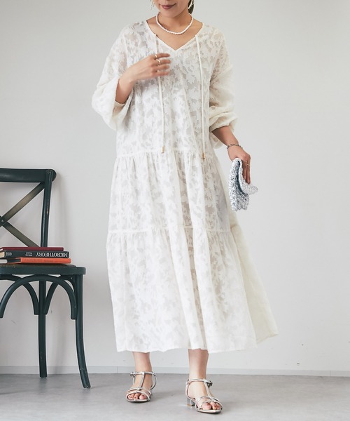 un dix cors（アンディコール）の「《オケージョン》2WAYレースワンピース（ドレス・レディース・アイボリー/ブラック/ブルー・FREE）」の18枚目の写真