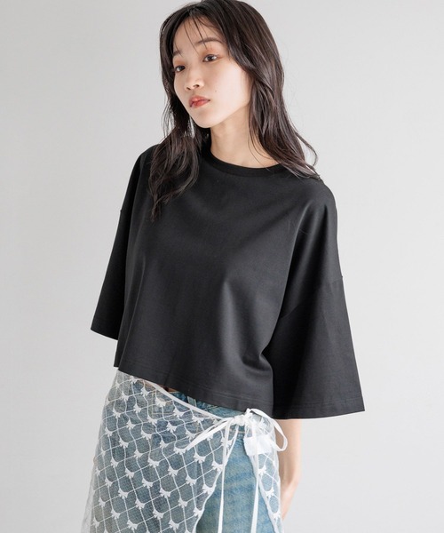 LOWRYS FARM（ローリーズファーム）の「カイテキノウワイドＴ 991858（Tシャツ/カットソー・レディース・オフホワイト/ブラック/レッド/ブルー・FREE）」の2枚目の写真