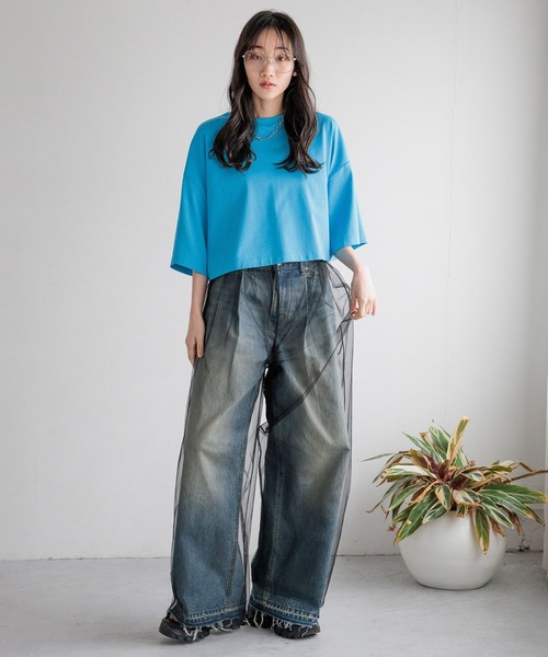 LOWRYS FARM（ローリーズファーム）の「カイテキノウワイドＴ 991858（Tシャツ/カットソー・レディース・オフホワイト/ブラック/レッド/ブルー・FREE）」の11枚目の写真