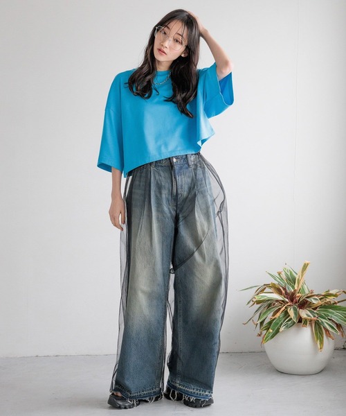 LOWRYS FARM（ローリーズファーム）の「カイテキノウワイドＴ 991858（Tシャツ/カットソー・レディース・オフホワイト/ブラック/レッド/ブルー・FREE）」の12枚目の写真