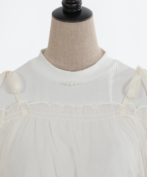 axes femme POETIQUE（アクシーズファムポエティック）の「チュールキャミセットプルオーバー（Tシャツ/カットソー・レディース・ピンク/ブラック/キナリ/ミント・MEDIUM）」の22枚目の写真