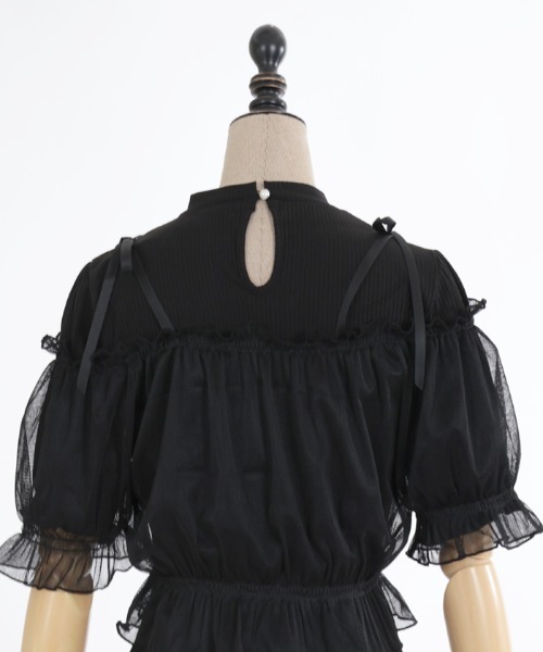 axes femme POETIQUE（アクシーズファムポエティック）の「チュールキャミセットプルオーバー（Tシャツ/カットソー・レディース・ピンク/ブラック/キナリ/ミント・MEDIUM）」の20枚目の写真