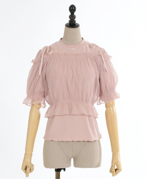 axes femme POETIQUE（アクシーズファムポエティック）の「チュールキャミセットプルオーバー（Tシャツ/カットソー・レディース・ピンク/ブラック/キナリ/ミント・MEDIUM）」の11枚目の写真